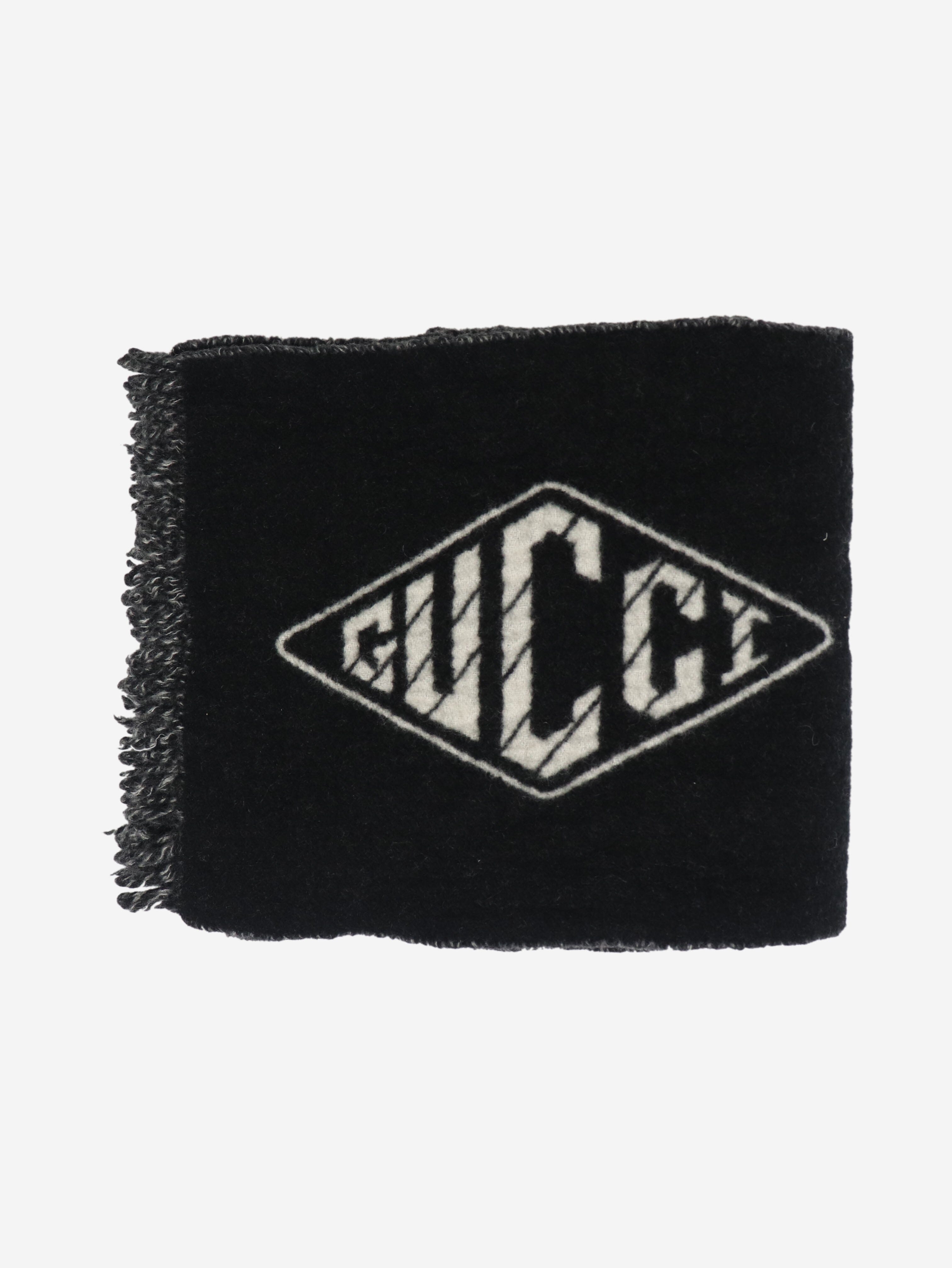 Black diamond logo fringe scarf Scarves Gucci 