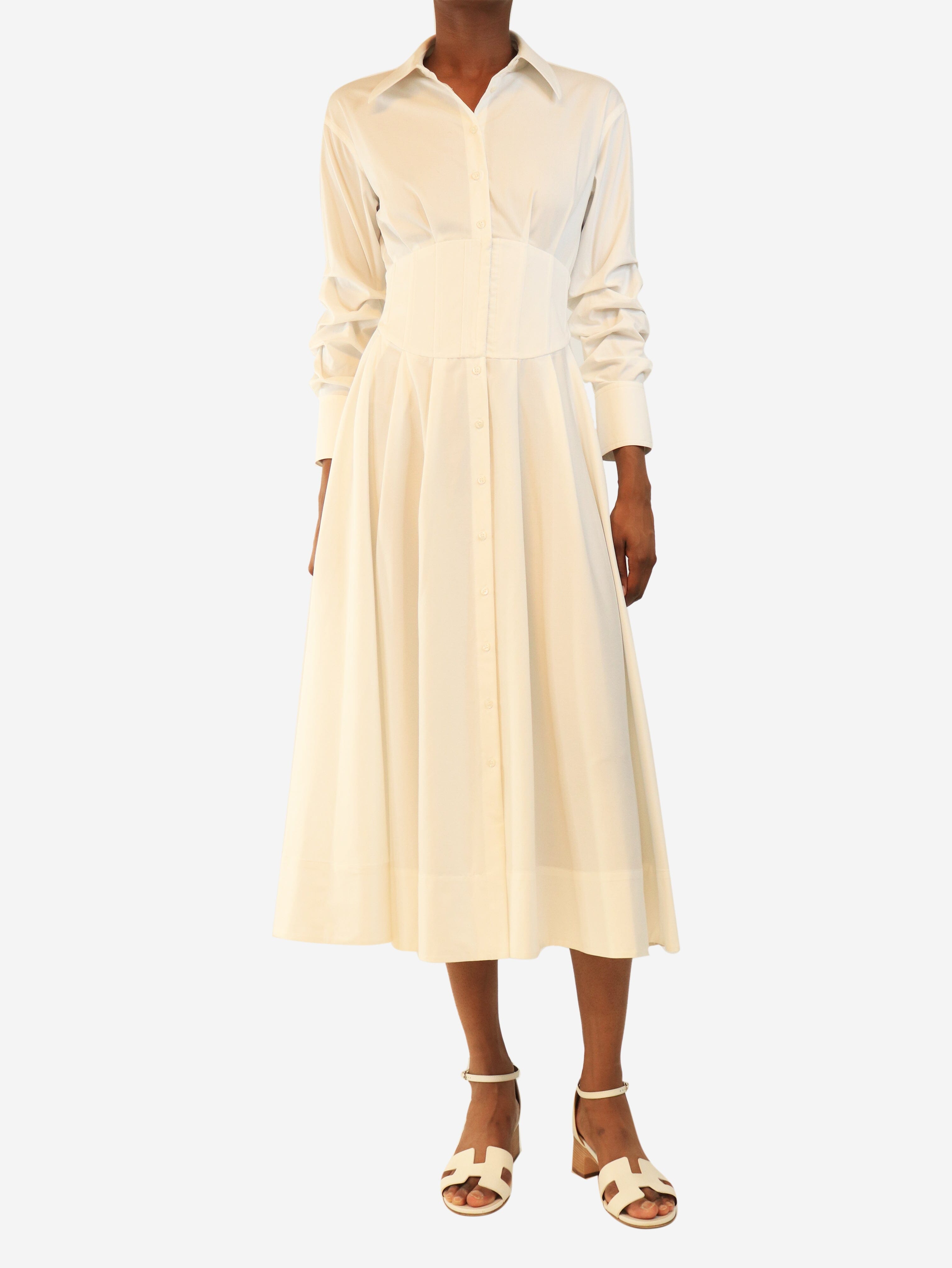 White long-sleeved shirt dress - size UK 4 Dresses Alice + Olivia 
