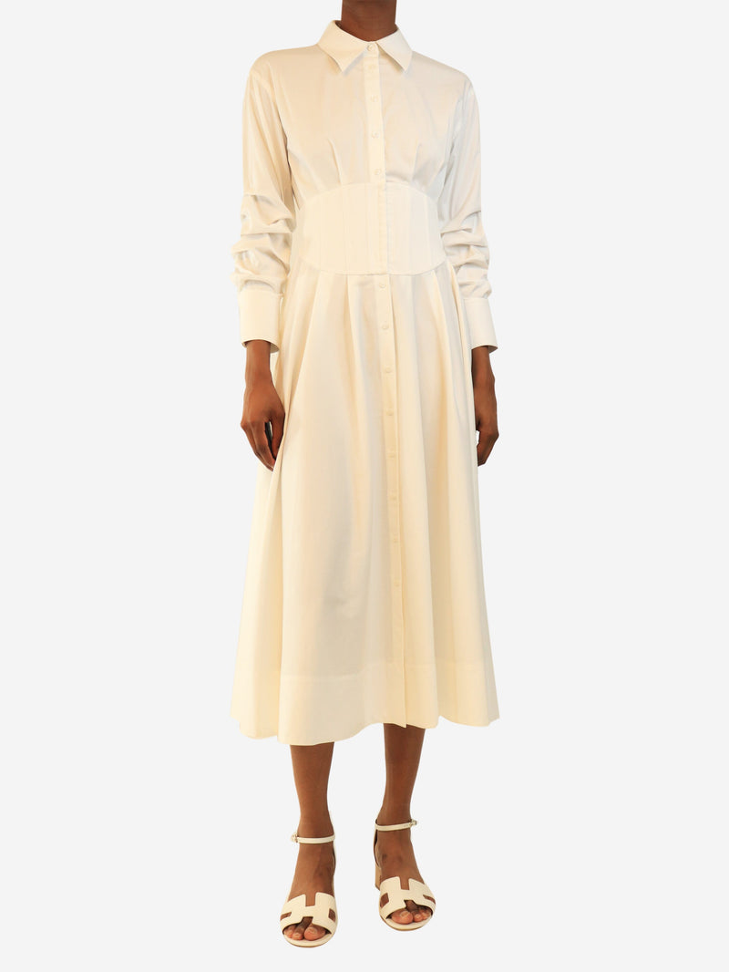 White long-sleeved shirt dress - size UK 4 Dresses Alice + Olivia 