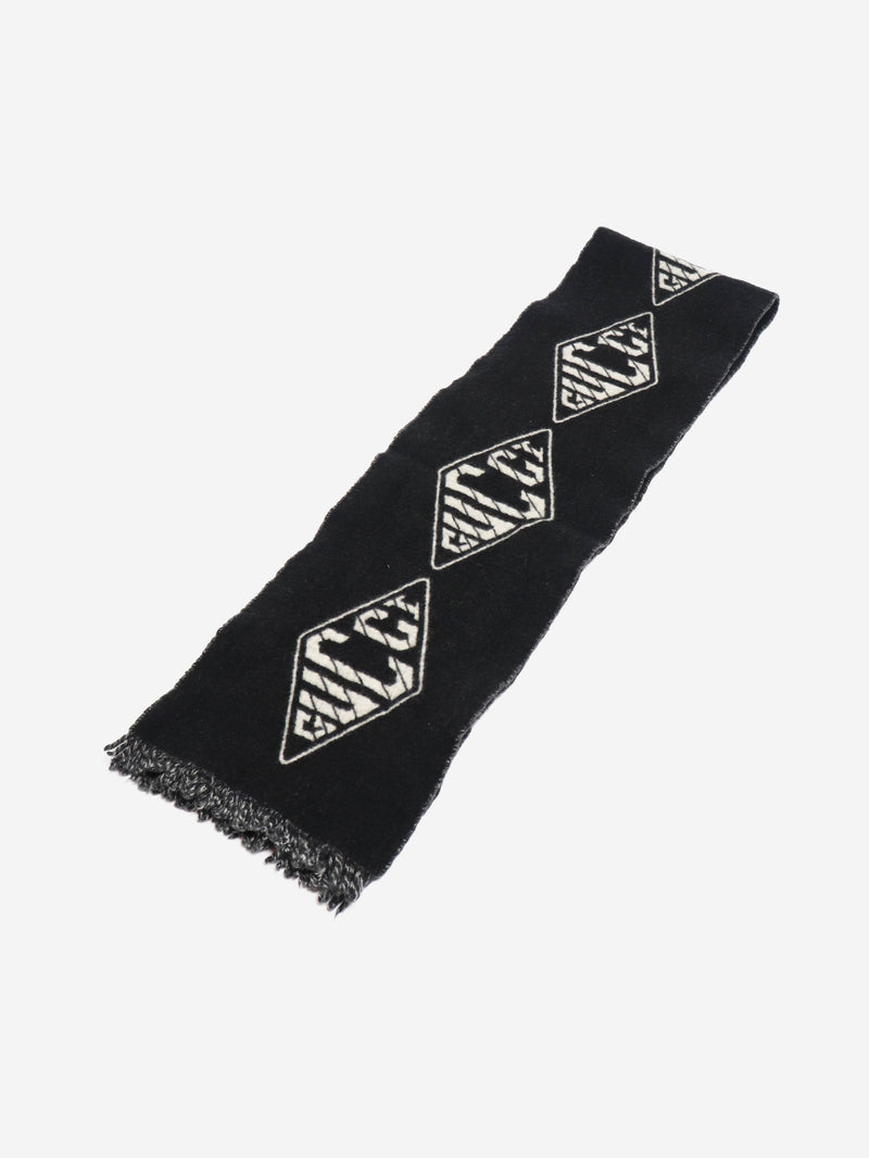 Black diamond logo fringe scarf Scarves Gucci 