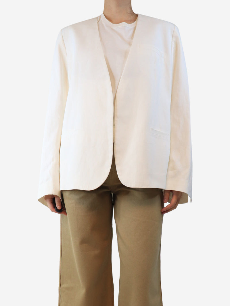 White collarless suit blazer - size UK 12 Coats & Jackets Toteme 