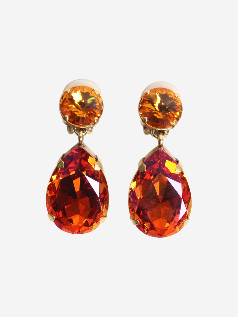 Pink tear drop embellished earrings Earrings Roxanne Assoulin 