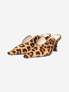 Prada Brown leopard print pony-hair mules - size EU 34