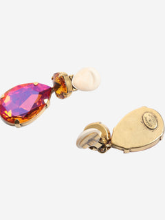 Pink tear drop embellished earrings Earrings Roxanne Assoulin 