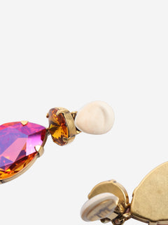 Pink tear drop embellished earrings Earrings Roxanne Assoulin 
