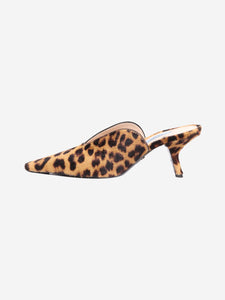 Prada Brown leopard print pony-hair mules - size EU 34