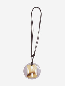 Hermes Lilac and brown H Equipe pendant
