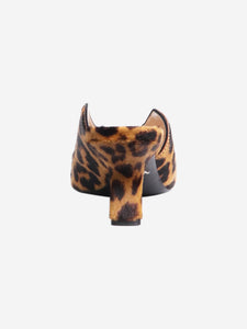 Prada Brown leopard print pony-hair mules - size EU 34