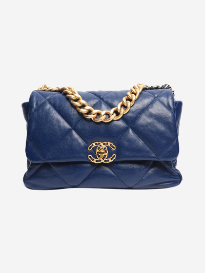 Blue 2019 large lambskin quilted 19 bag Shoulder bags Chanel 
