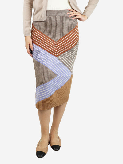 Multicolour 3D stripe knit midi skirt - size UK 10 Skirts Stella McCartney 