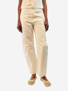 White contrast-stitch barrel-leg jeans - size UK 6 Denim Citizens of Humanity 