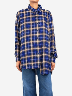 Blue oversized checkered flannel - size UK 6 Tops Balenciaga 