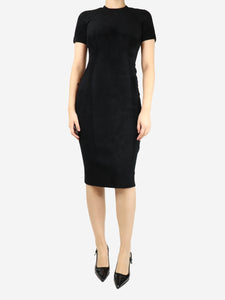 Fendi x Skims Black short-sleeved velvet knit midi dress - size UK 8