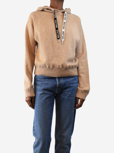 Beige wool-blend knit hoodie - size XS Tops Celine 