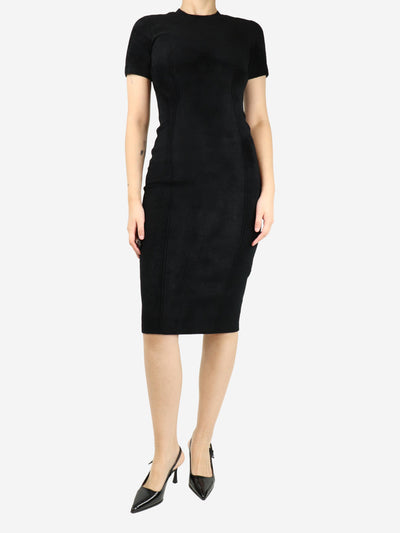 Black short-sleeved velvet knit midi dress - size UK 8 Dresses Fendi x Skims 