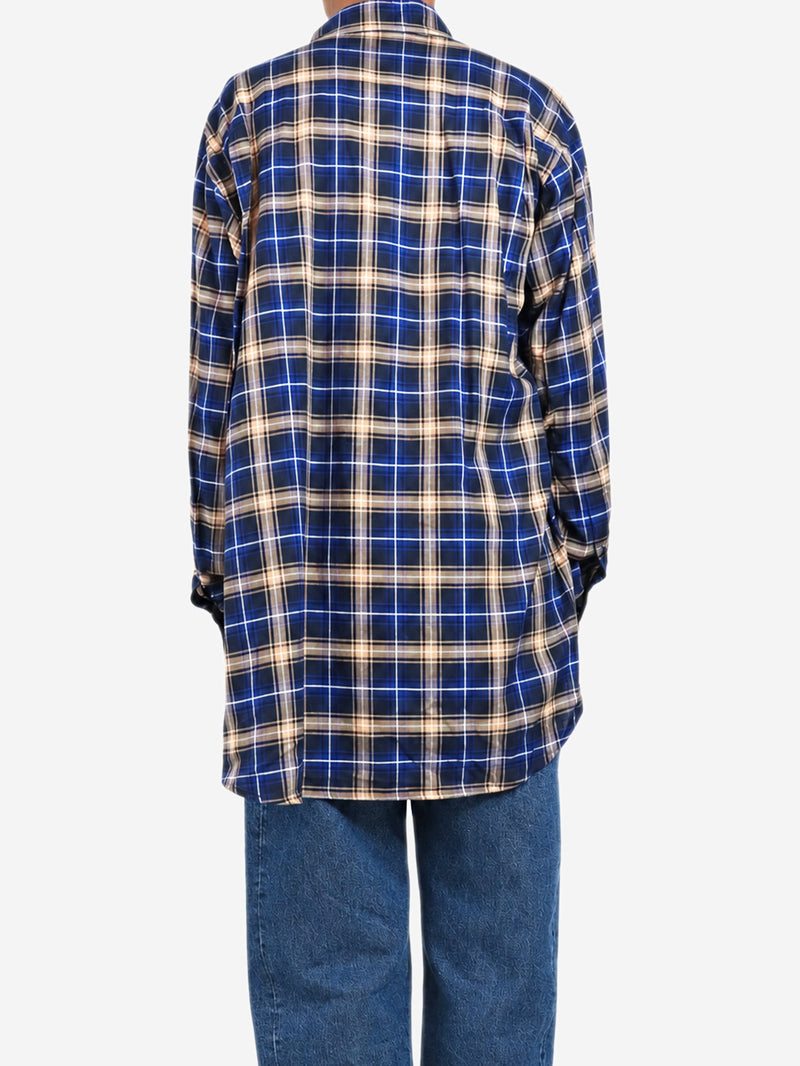 Blue oversized checkered flannel - size UK 6 Tops Balenciaga 