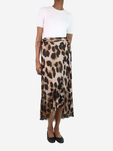 Ganni Leopard print wrap skirt - size FR 34