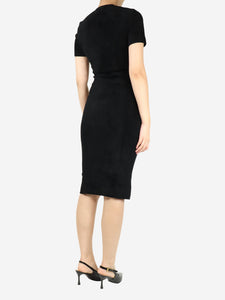 Fendi x Skims Black short-sleeved velvet knit midi dress - size UK 8