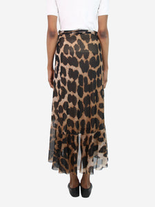 Ganni Leopard print wrap skirt - size FR 34