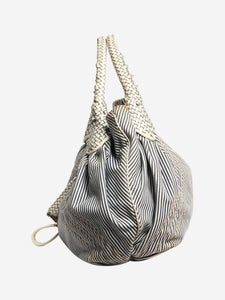 Fendi Blue and white spy stripe denim bag