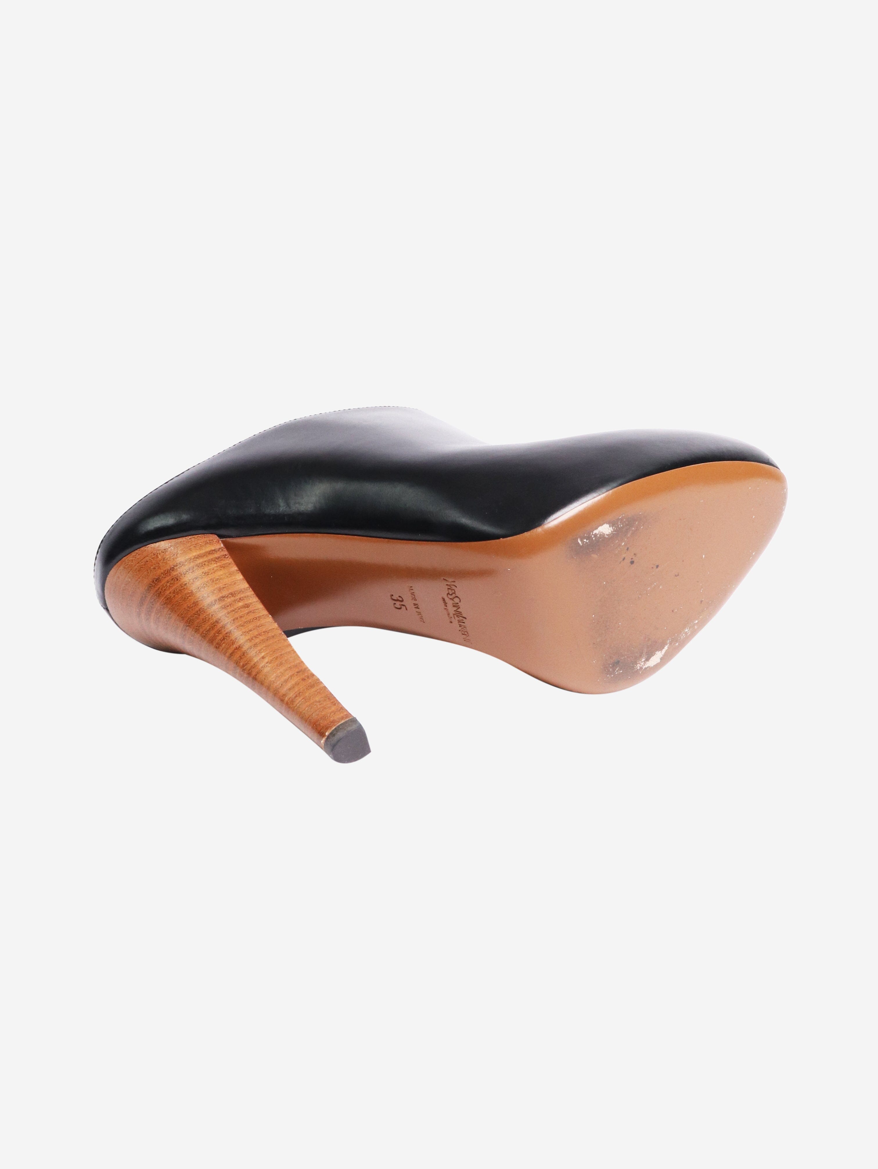 Black leather clog mules - size EU 35 Heels Saint Laurent 