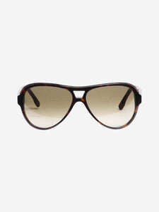 Emilio Pucci Brown tortoise shell aviator sunglasses