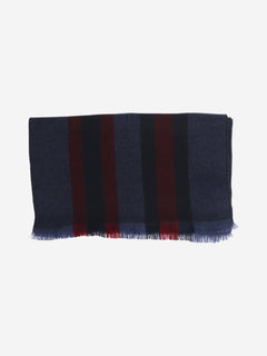 Navy and burgundy striped wool scarf Scarves Gucci 