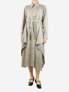 Stella McCartney Grey Leilani midi shirt dress - size UK 8