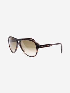 Emilio Pucci Brown tortoise shell aviator sunglasses