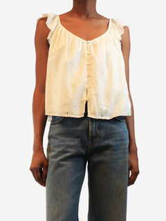 White embroidered cotton top - size XS Tops Velvet 
