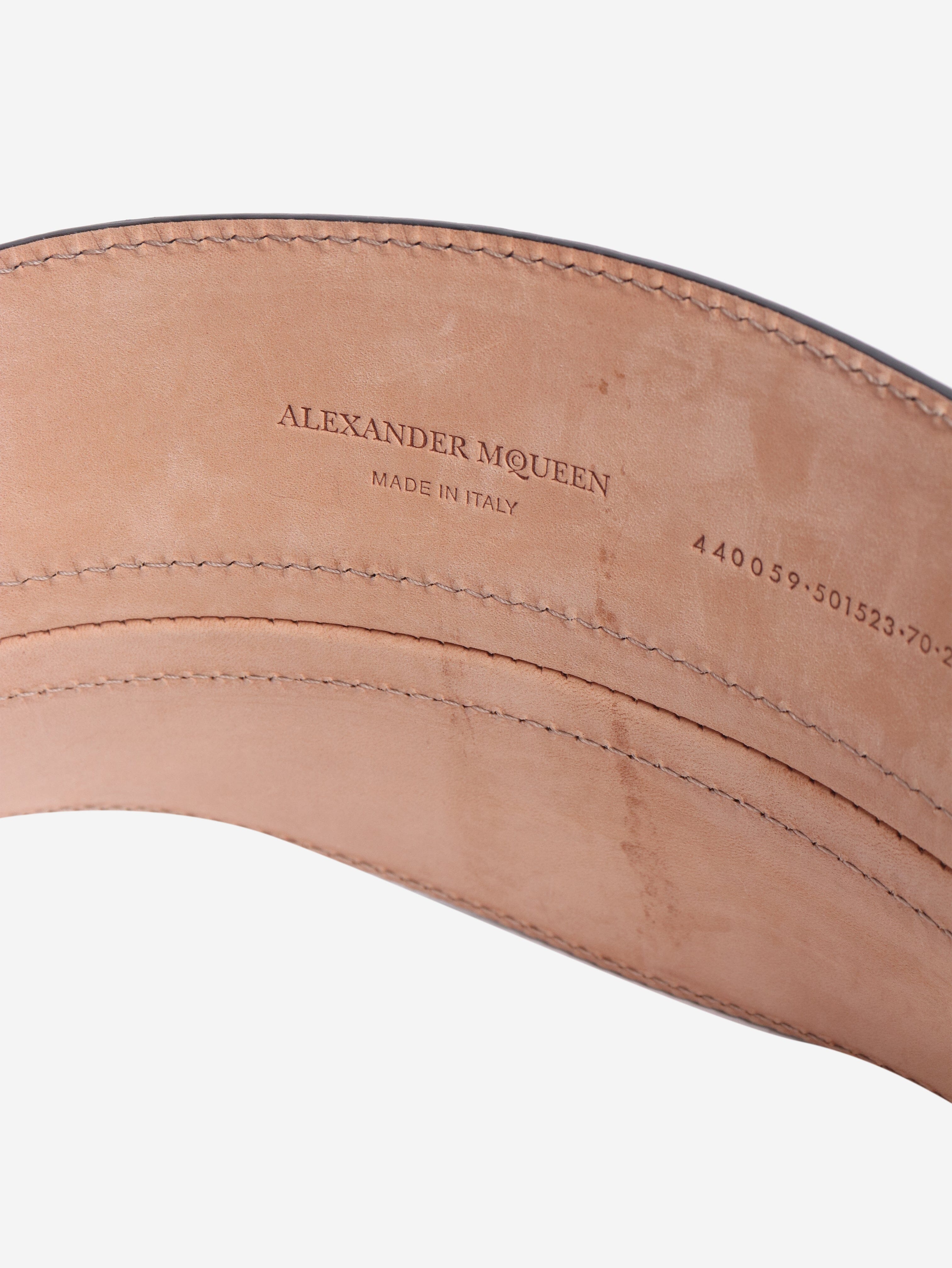 Black wide leather belt Belts Alexander McQueen 