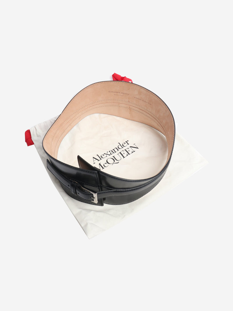 Black wide leather belt Belts Alexander McQueen 
