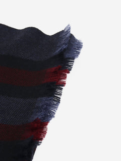Navy and burgundy striped wool scarf Scarves Gucci 