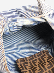 Fendi Blue and white spy stripe denim bag