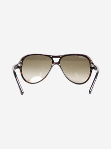 Emilio Pucci Brown tortoise shell aviator sunglasses