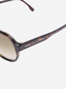 Emilio Pucci Brown tortoise shell aviator sunglasses