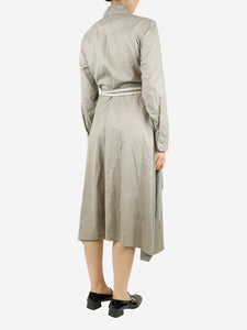 Stella McCartney Grey Leilani midi shirt dress - size UK 8