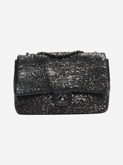 Black 2011 jumbo sequin-embellished Classic Single Flap bag Shoulder bags Chanel 