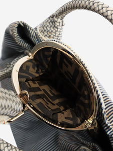 Fendi Blue and white spy stripe denim bag