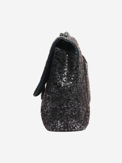 Black 2011 jumbo sequin-embellished Classic Single Flap bag Shoulder bags Chanel 