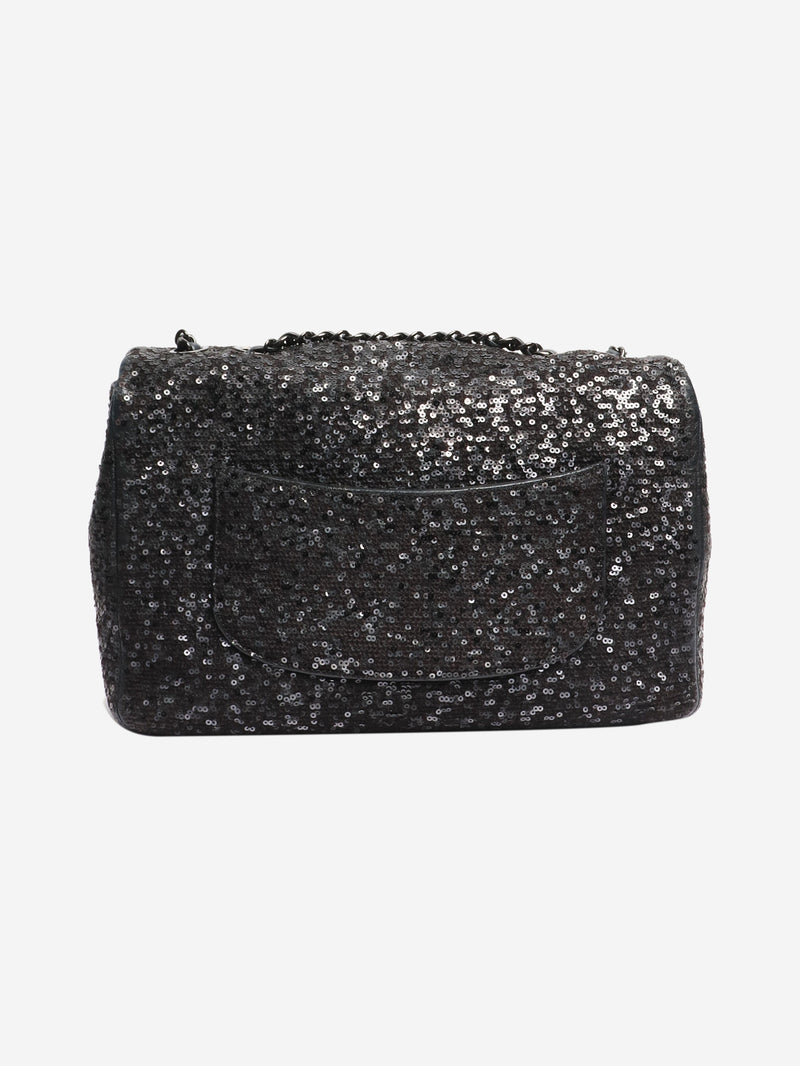 Black 2011 jumbo sequin-embellished Classic Single Flap bag Shoulder bags Chanel 