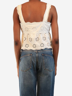 White sleeveless embroidered top - size S Tops The Kooples 