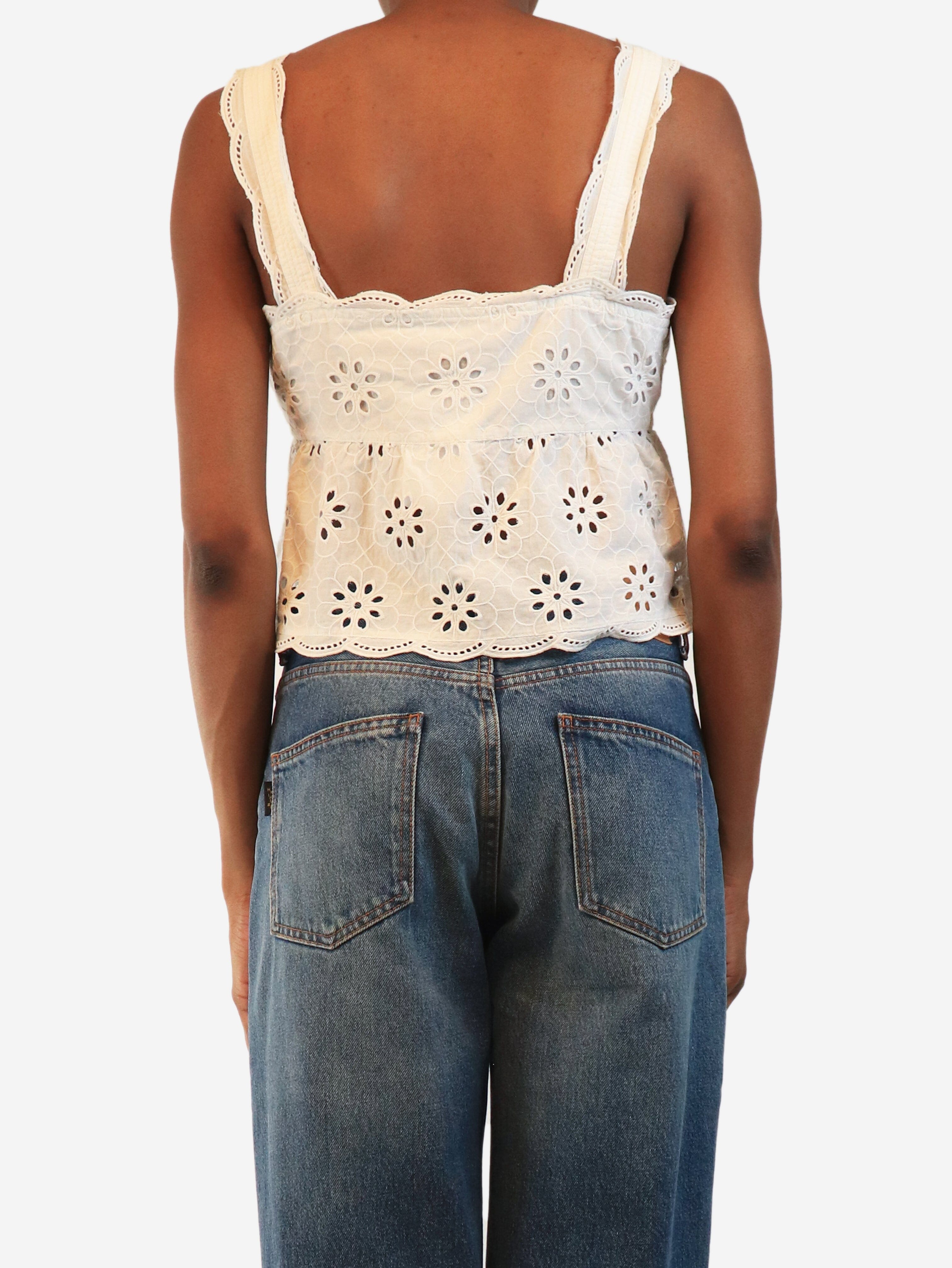 White sleeveless embroidered top - size S Tops The Kooples 