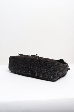 Black 2011 jumbo sequin-embellished Classic Single Flap bag Shoulder bags Chanel 
