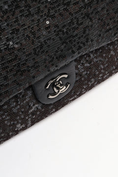 Black 2011 jumbo sequin-embellished Classic Single Flap bag Shoulder bags Chanel 