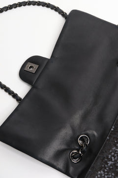 Black 2011 jumbo sequin-embellished Classic Single Flap bag Shoulder bags Chanel 
