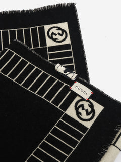 Black and ivory FW18 MLB New York Yankees scarf Scarves Gucci 