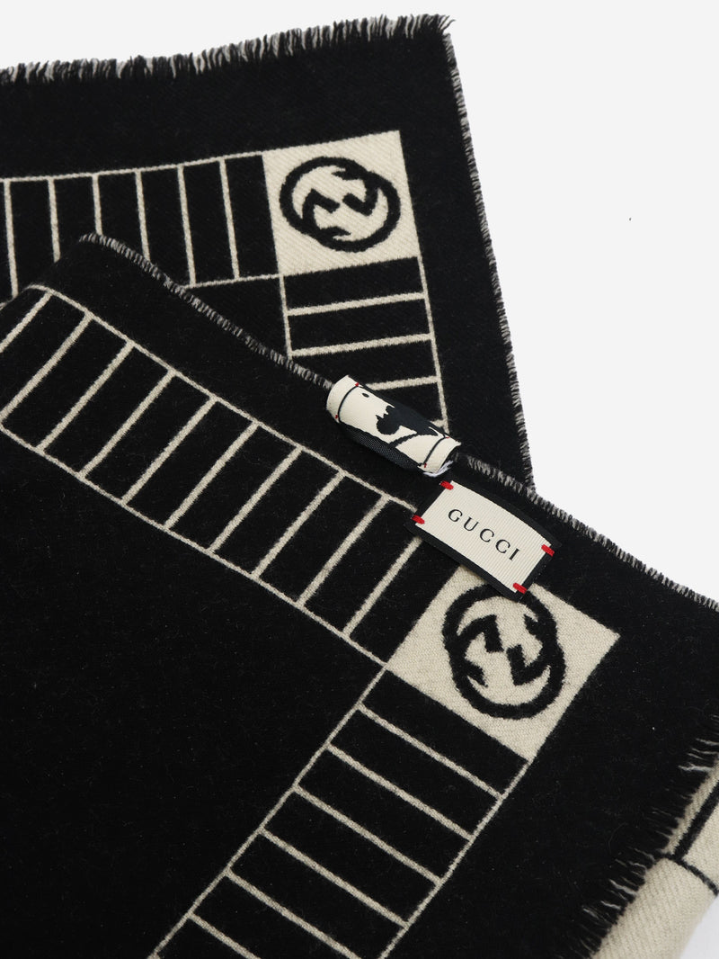 Black and ivory FW18 MLB New York Yankees scarf Scarves Gucci 