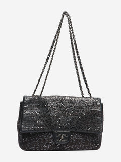 Black 2011 jumbo sequin-embellished Classic Single Flap bag Shoulder bags Chanel 