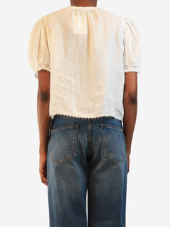 White Brigitta lace-trim top - size XS Tops Doen 